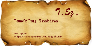 Tamásy Szabina névjegykártya